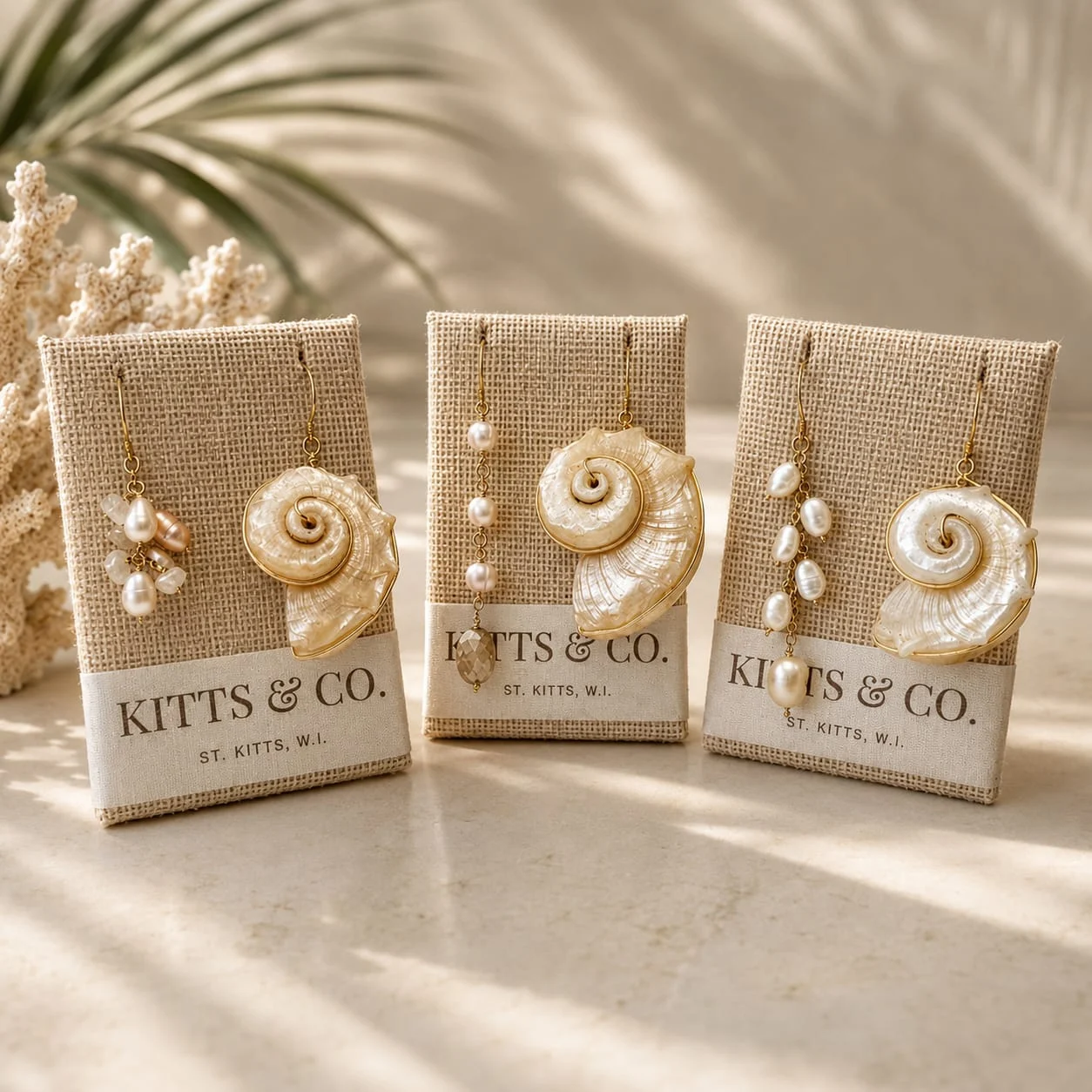 Delphinula shell earrings